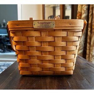 Longaberger 1995 Edition Dresden Basket with Liner and Wooden Divider Handwoven